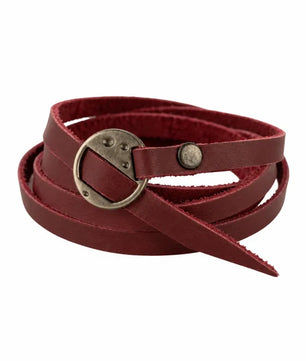 Orbit - Burgundy Wrap-around Leather Bracelet