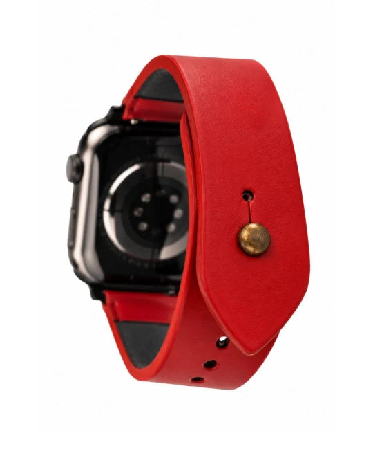 Red Apple Watch Strap - Pure Leather Strap