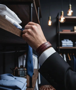 The Grit - Burgundy - Kara Style Leather Bracelet / Leather Cuff