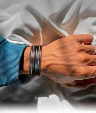 The Grit - Coco Brown - Kara Style Leather Bracelet / Leather Cuff