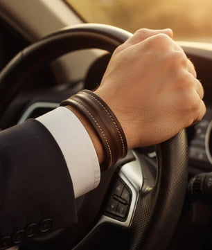 The Grit - Coco Brown - Kara Style Leather Bracelet / Leather Cuff