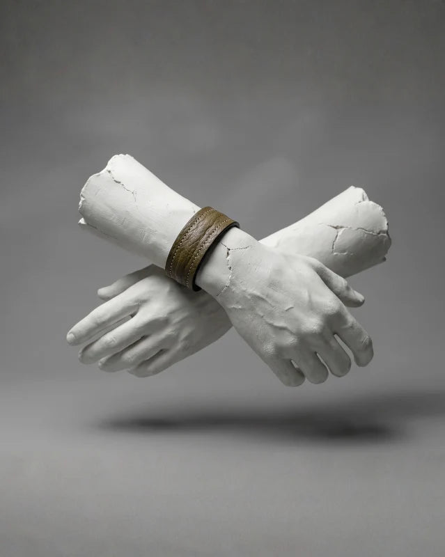 The Grit - Mud Brown - Kara Style Leather Bracelet / Leather Cuff
