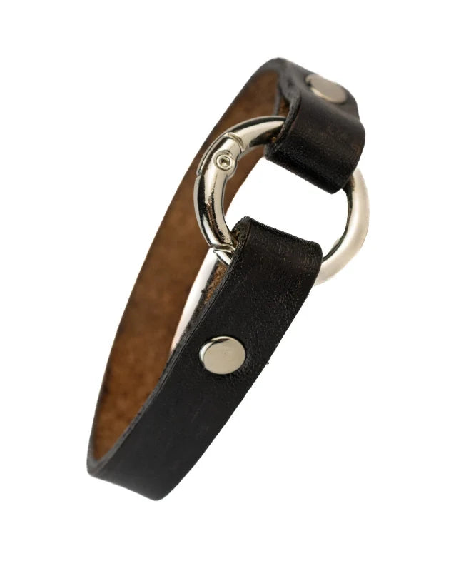 Rizz - Black Leather Bracelet (Unisex) – Waji's - Leather Accessories ...