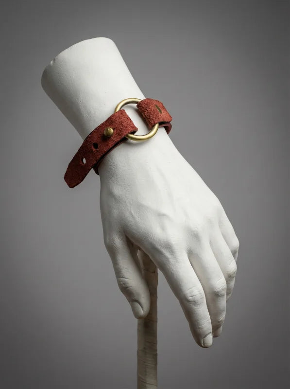 Ryker - Burgundy Leather Bracelet (Unisex)