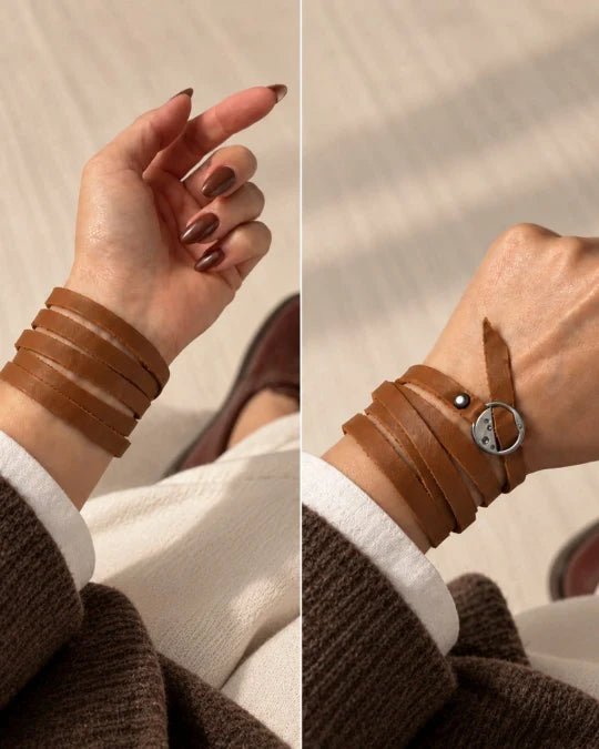 Orbit – Women’s Tan Brown Wrap-Around Leather Bracelet