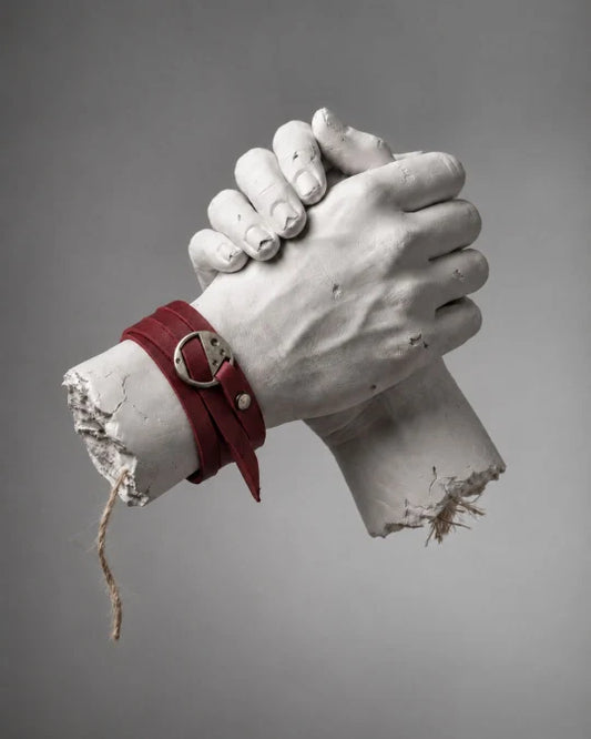 Orbit - Burgundy Wrap-around Leather Bracelet