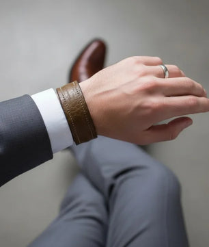 The Grit - Mud Brown - Kara Style Leather Bracelet / Leather Cuff