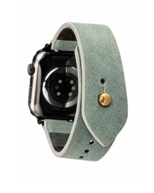 Sage Green Apple Watch Strap - Suede Leather Strap