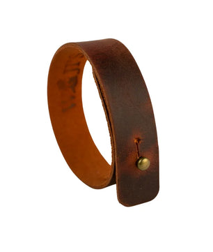 Pristine Orange Brown Pull-up Leather Bracelet (Unisex)