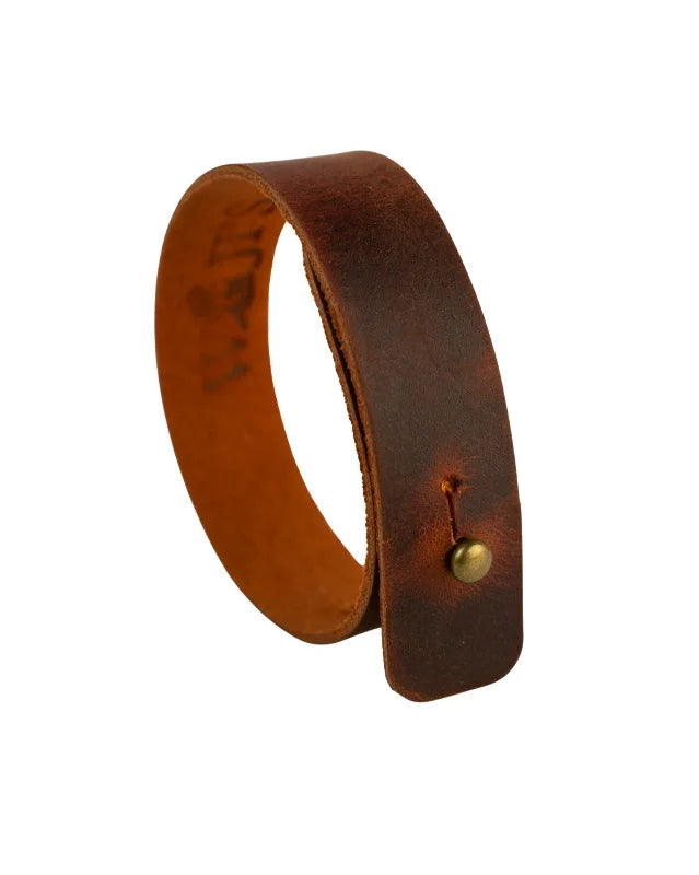 Pristine Orange Brown Pull-up Leather Bracelet (Unisex)