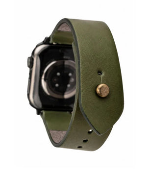 Olive Green Apple Watch Strap - Leather Strap