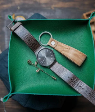 The Chouette - Green Leather Trinket Tray