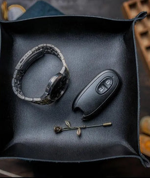 The Chouette - Black Leather Trinket Tray