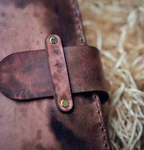 The Trésor - Leather Book Cover (Hand Dyed, Patina)