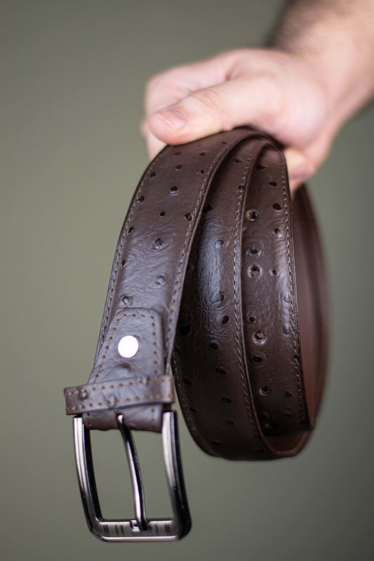 The Ostrich - Leather Belt - Brown