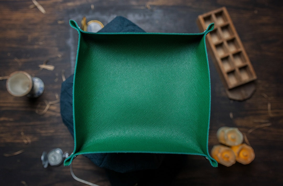 The Chouette - Green Leather Trinket Tray
