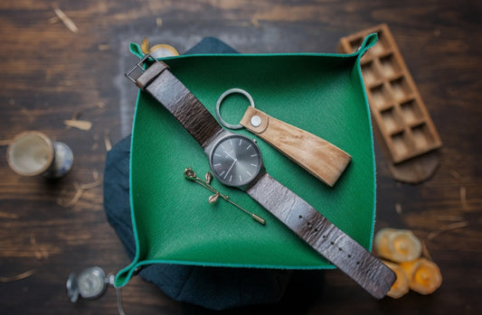 The Chouette - Green Leather Trinket Tray